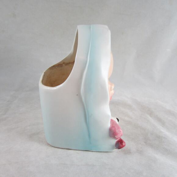 Enesco Baby Head Vase Teddy Bear Figural Planter Ceramic Art Pottery Vintage - Picture 6 of 7